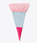 Stoffhülle, Schultüte – tüll/rose/blau-grau/pink
